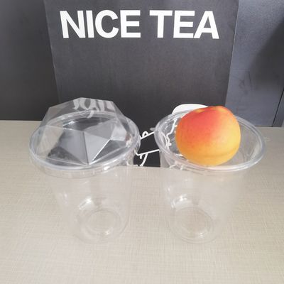 Disponibilità di campioni di PET/RPET di plastica a cupola piana a diamante per bicchieri di bevande fredde