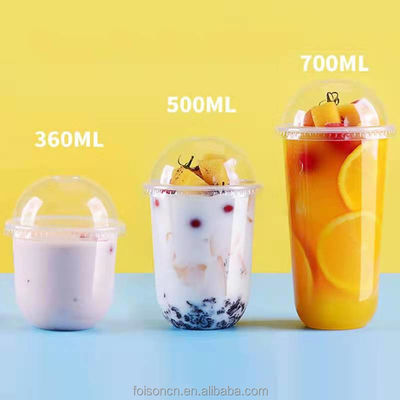 16 OZ Logo personalizzato stampato in forma di U PET/RPET Beverage Cup per gelato compostabile