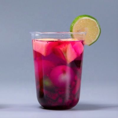 Tè a bolle PET Yogurt Tazze di latte Tazze di plastica a forma di U per la promozione dei caffè