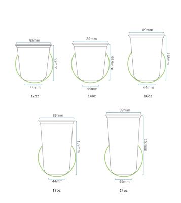 16 OZ Logo personalizzato stampato in forma di U PET/RPET Beverage Cup per gelato compostabile