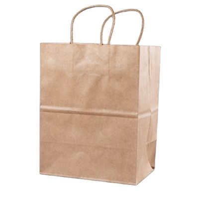 Personalizza il tuo logo Flexo stampato Maniglia patch Kraft carta borsa da asporto per il fast food