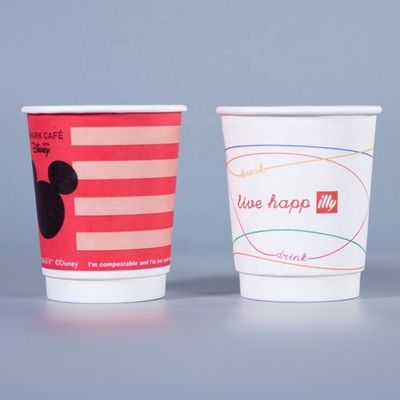 Tazze da caffè cartacei usa e getta personalizzate con coperchio da 16 oz