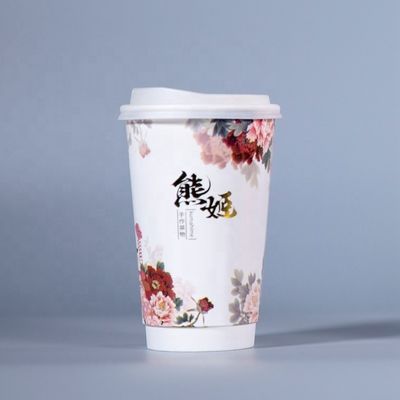 Tazze da caffè cartacei usa e getta personalizzate con coperchio da 16 oz