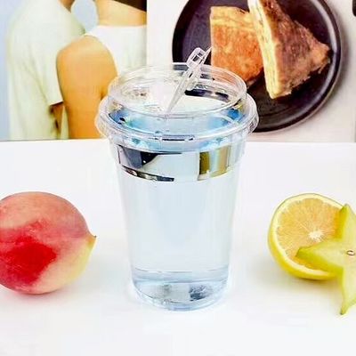 Coppa PLA biodegradabile per il caffè Boba senza plastica con coperchio per negozi di frullati