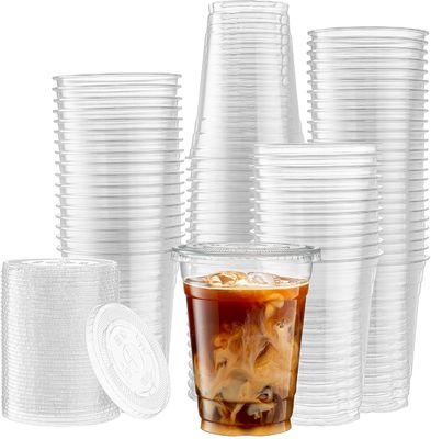 Coppa PLA biodegradabile per il caffè Boba senza plastica con coperchio per negozi di frullati