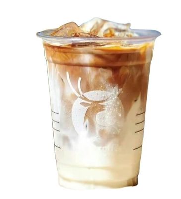 Coppa PLA biodegradabile per il caffè Boba senza plastica con coperchio per negozi di frullati