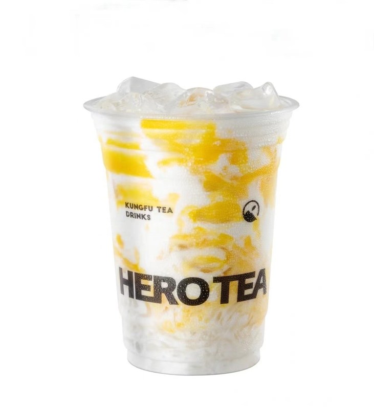Coppa PLA biodegradabile per il caffè Boba senza plastica con coperchio per negozi di frullati